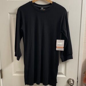 NWT Athleta Girl Black 3/4 Length Sleeve Top with Hair Elastic Size L/12